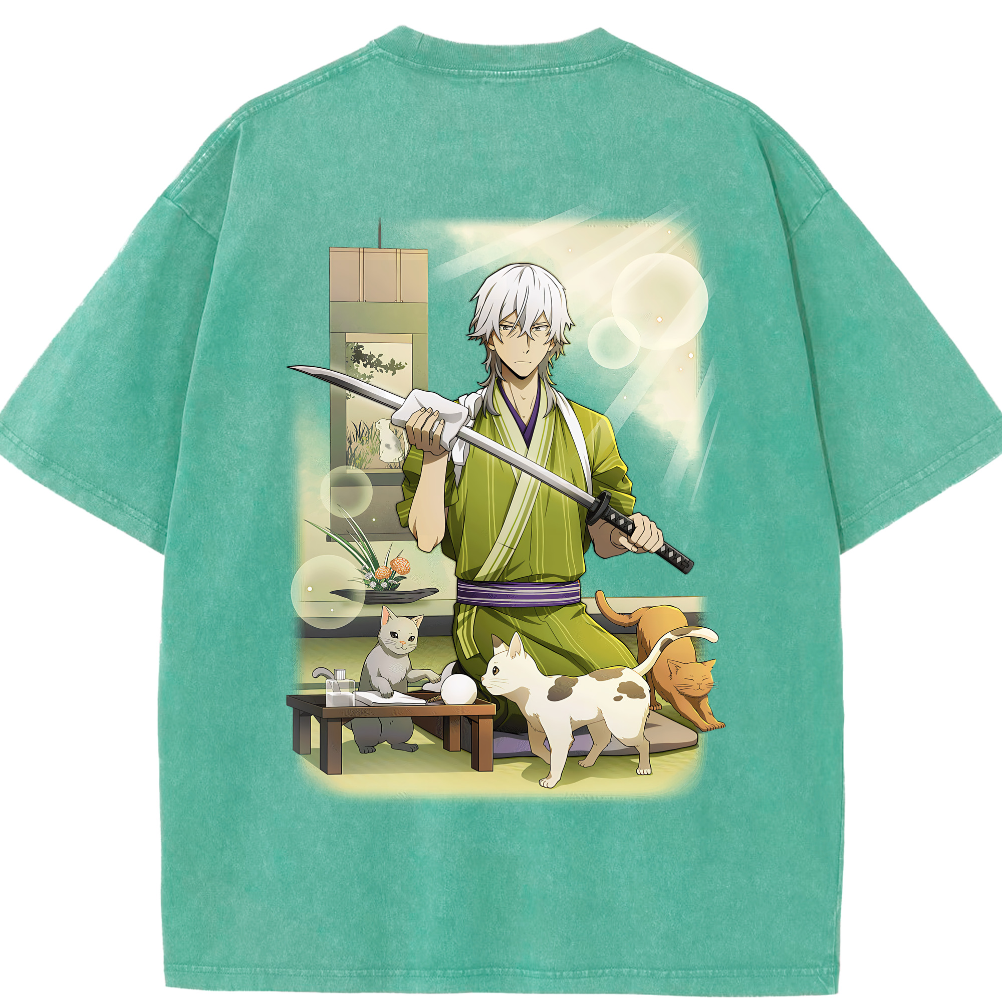 （画像用） 文豪ストレイドッグス Bungo Stray Dogs 綿100% ヴィンテージ風 半袖Tシャツ（背面プリント）